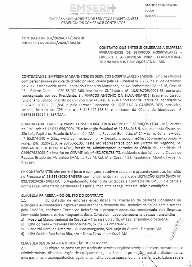 contrato-prime Contratos do governo do MA para fornecimento de quentinhas já ultrapassam R$ 10 milhões em julho