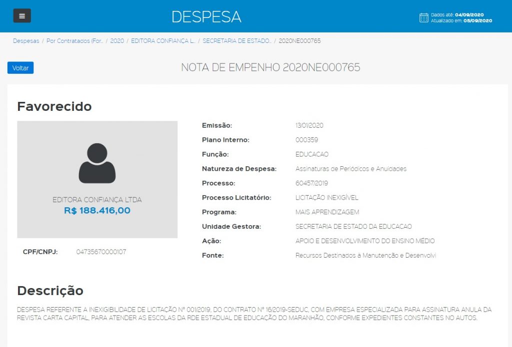 188-1024x695 Portal de Transparência do MA mostra que já foi pago R$ 188 mil a revista Carta Capital este ano