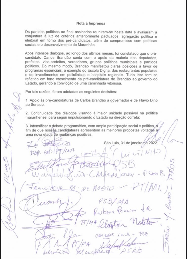 Carta-739x1024 Flávio Dino confirma Carlos Brandão para sua sucessão