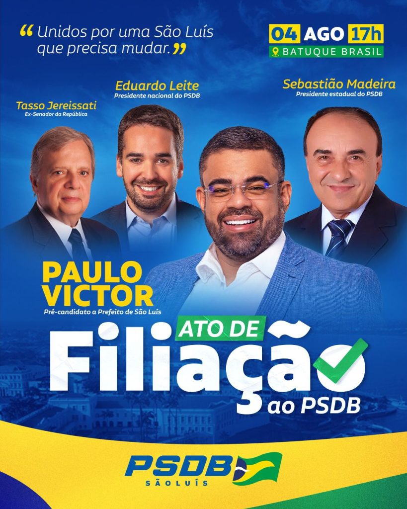 cc4a7097-0601-43e4-bf06-b46239708d9f-819x1024-1 Paulo Victor confirma filiação no PSDB visando à prefeitura de São Luís